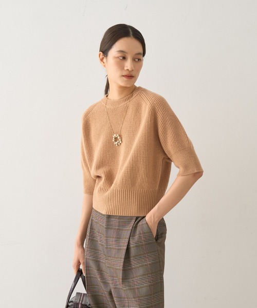 DESIGNWORKS（デザインワークス）の「ウールカシミヤショートスリーブニット（ニット/セーター・レディース・キャメル・38）」の14枚目の写真