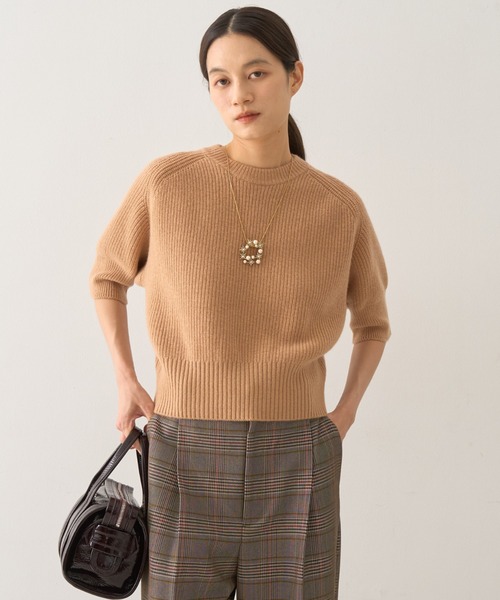 DESIGNWORKS（デザインワークス）の「ウールカシミヤショートスリーブニット（ニット/セーター・レディース・キャメル・38）」の10枚目の写真