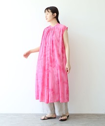 yuni | 100/1cotton cupla diffused dye 2way gather shirt one-piece(ワンピース)