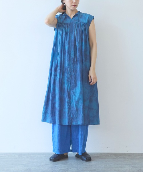 yuni(ユニ )の「100/1cotton cupla diffused dye 2way gather shirt one-piece(ワンピース・レディース・ピンク/ブルー・FREE)」の7枚目の写真