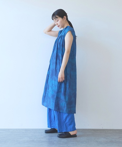 yuni(ユニ )の「100/1cotton cupla diffused dye 2way gather shirt one-piece(ワンピース・レディース・ピンク/ブルー・FREE)」の9枚目の写真