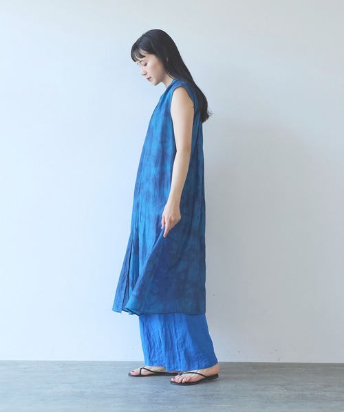 yuni(ユニ )の「100/1cotton cupla diffused dye 2way gather shirt one-piece(ワンピース・レディース・ピンク/ブルー・FREE)」の15枚目の写真