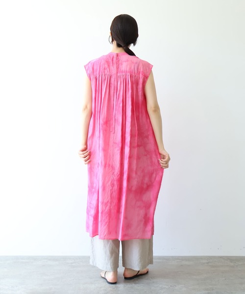 yuni(ユニ )の「100/1cotton cupla diffused dye 2way gather shirt one-piece(ワンピース・レディース・ピンク/ブルー・FREE)」の5枚目の写真
