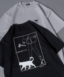 “TASOGARE GIRL＆CAT” Cool-Touch Ponte Graphic Tee / 接触冷感 ポンチ “タソネコ” グラフィック半袖Tシャツ レディース メンズ ユニセックス トップスメンズ