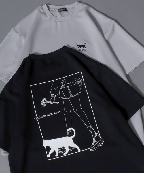 “TASOGARE GIRL & CAT” Cool‑Touch Ponte графическая футболка «Тасонеко» мужская/унисекс короткий рукав в стиле редизайн