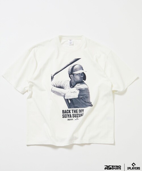 FREAK'S STORE(フリークスストア)の「MLB PLAYERS× RYNO SPORTS ×FREAK’S STORE 別注 【SUZUKI】CLOSE UP PHOTO TEE(Tシャツ/カットソー・メンズ・ブラック/ホワイト・MEDIUM/LARGE/SMALL/ONE SIZE)」の2枚目の写真