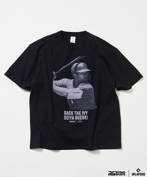 FREAK'S STORE(フリークスストア)の「MLB PLAYERS× RYNO SPORTS ×FREAK’S STORE 別注 【SUZUKI】CLOSE UP PHOTO TEE(Tシャツ/カットソー・メンズ・ブラック/ホワイト・MEDIUM/LARGE/SMALL/ONE SIZE)」の1枚目の写真