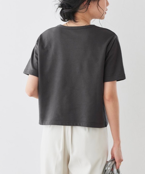Pierrot(ピエロ)の「フラワービジュープルオーバー(Tシャツ/カットソー・レディース・チャコール/オフホワイト・L/M)」の15枚目の写真