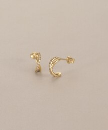 K10ダイヤモンド マーキス フックピアス（ピアス（両耳用