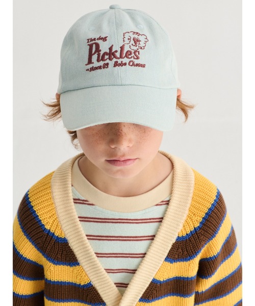 BOBO CHOSES(ボボショーズ)の「Pickles The Dog denim cap(キャップ・キッズ・ライトブルー・HEAD52/HEAD54)」の1枚目の写真