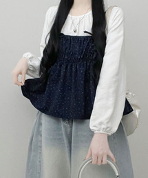 VIVID LADY（ビビッドレディー）の「フラワー柄 キャミトップxプルオーバーブラウス アンサンブル（アンサンブル）」