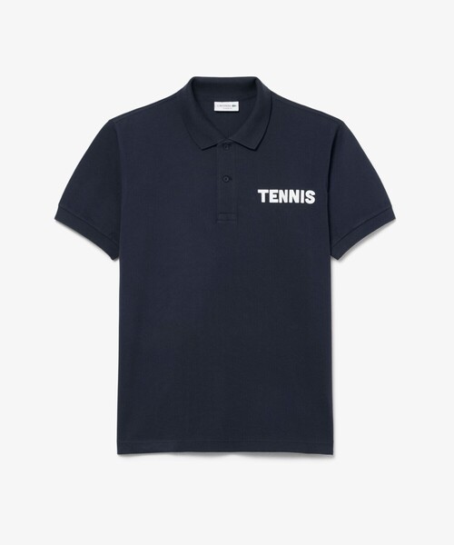 LACOSTE（ラコステ）の「テニスプリント鹿の子地ポロシャツ（ポロシャツ・メンズ・ブラック・2/3/4/5）」の4枚目の写真