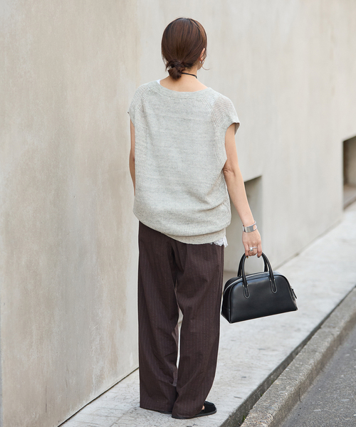 JOURNAL STANDARD（ジャーナルスタンダード）の「【osedit】WASHABLELINEN Vベスト（ベスト・レディース・グレー/ネイビー/ベージュ・FREE）」の10枚目の写真