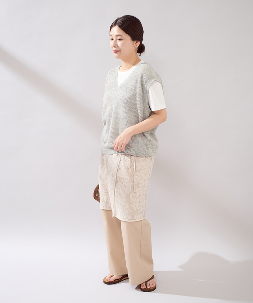 JOURNAL STANDARD（ジャーナルスタンダード）の「【osedit】WASHABLELINEN Vベスト（ベスト・レディース・グレー/ネイビー/ベージュ・FREE）」の18枚目の写真