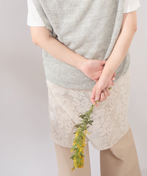 JOURNAL STANDARD（ジャーナルスタンダード）の「【osedit】WASHABLELINEN Vベスト（ベスト・レディース・グレー/ネイビー/ベージュ・FREE）」の21枚目の写真