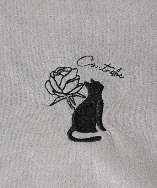 FUNALIVE(ファンアライブ)の「スウェードタッチダンボール ネコバラ刺繍 半袖Tシャツ(Tシャツ/カットソー・メンズ・ブラック/オフホワイト/グレー・M/L)」の10枚目の写真