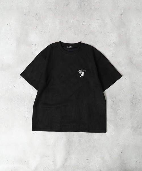 FUNALIVE(ファンアライブ)の「スウェードタッチダンボール ネコバラ刺繍 半袖Tシャツ(Tシャツ/カットソー・メンズ・ブラック/オフホワイト/グレー・M/L)」の6枚目の写真