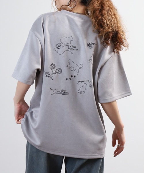 FUNALIVE(ファンアライブ)の「スウェードタッチダンボール ネコバラ刺繍 半袖Tシャツ(Tシャツ/カットソー・メンズ・ブラック/オフホワイト/グレー・M/L)」の17枚目の写真