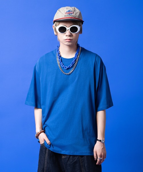a.p.o.v.(エーピーオービー)の「a.p.o.v. 短丈バランスオーバーサイズTシャツ(Tシャツ/カットソー・メンズ・ホワイト/オレンジ/ブルー/ブラック/ライトブルー/コバルトブルー・ONESIZE)」の4枚目の写真