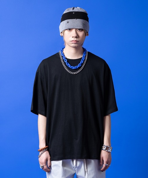 a.p.o.v.(エーピーオービー)の「a.p.o.v. 短丈バランスオーバーサイズTシャツ(Tシャツ/カットソー・メンズ・ホワイト/オレンジ/ブルー/ブラック/ライトブルー/コバルトブルー・ONESIZE)」の2枚目の写真