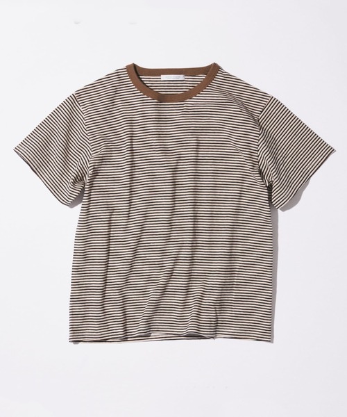 JOURNAL STANDARD(ジャーナルスタンダード)の「ファニー リンガー ボーダー Tシャツ 1(Tシャツ/カットソー・メンズ・オレンジ/ベージュ/クリアブルー・LARGE/MEDIUM)」の1枚目の写真