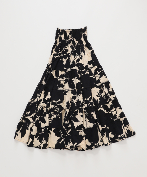 journal standard L'essage（ジャーナルスタンダードレサージュ）の「別注【LUSANA / ルサーナ】RUFFLE TIRED MAXI SKIRT：スカート（スカート・レディース・オートミール/ブラックミックス・SMALL）」の21枚目の写真
