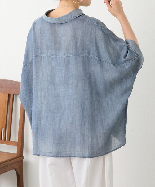 BEARDSLEY（ビアズリー）の「シフォンデニムポンチョシャツ（シャツ/ブラウス・レディース・ブルー・FREE）」の21枚目の写真