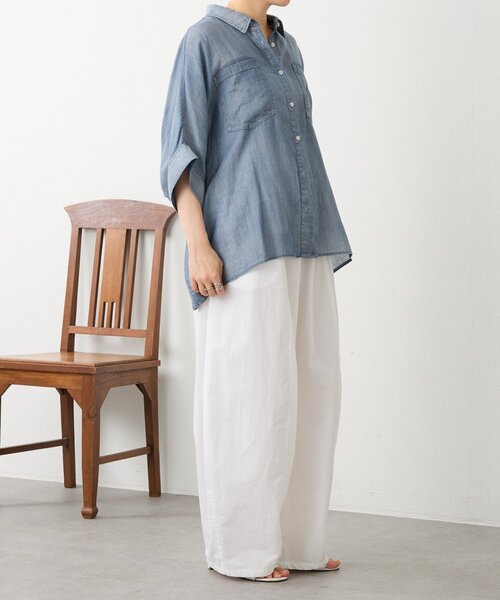 BEARDSLEY（ビアズリー）の「シフォンデニムポンチョシャツ（シャツ/ブラウス・レディース・ブルー・FREE）」の15枚目の写真