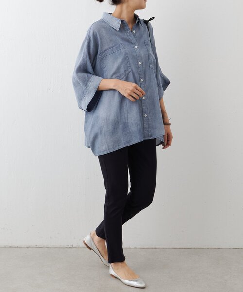 BEARDSLEY（ビアズリー）の「シフォンデニムポンチョシャツ（シャツ/ブラウス・レディース・ブルー・FREE）」の13枚目の写真