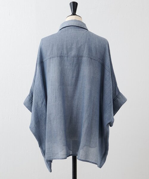 BEARDSLEY（ビアズリー）の「シフォンデニムポンチョシャツ（シャツ/ブラウス・レディース・ブルー・FREE）」の7枚目の写真