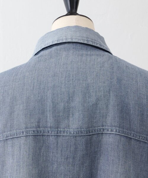 BEARDSLEY（ビアズリー）の「シフォンデニムポンチョシャツ（シャツ/ブラウス・レディース・ブルー・FREE）」の6枚目の写真