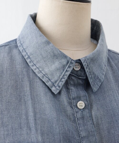 BEARDSLEY（ビアズリー）の「シフォンデニムポンチョシャツ（シャツ/ブラウス・レディース・ブルー・FREE）」の5枚目の写真