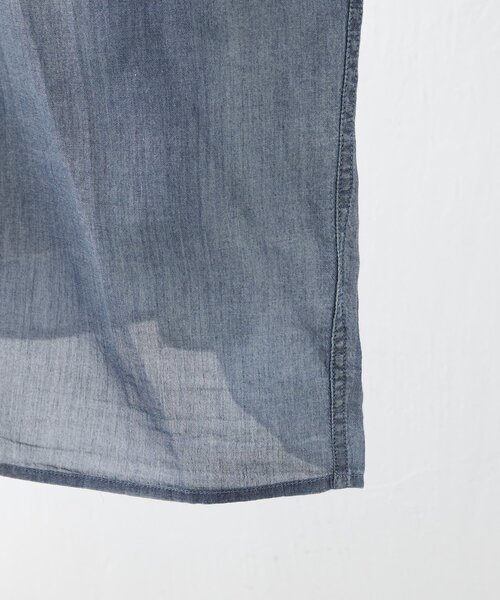 BEARDSLEY（ビアズリー）の「シフォンデニムポンチョシャツ（シャツ/ブラウス・レディース・ブルー・FREE）」の2枚目の写真