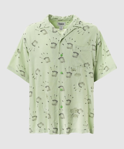 BOW WOW(バウワウ)の「HANDPRINT SS SHIRT AGED(シャツ/ブラウス・メンズ・ライトグリーン・L/XL)」の1枚目の写真