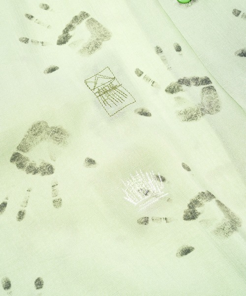 BOW WOW(バウワウ)の「HANDPRINT SS SHIRT AGED(シャツ/ブラウス・メンズ・ライトグリーン・L/XL)」の5枚目の写真
