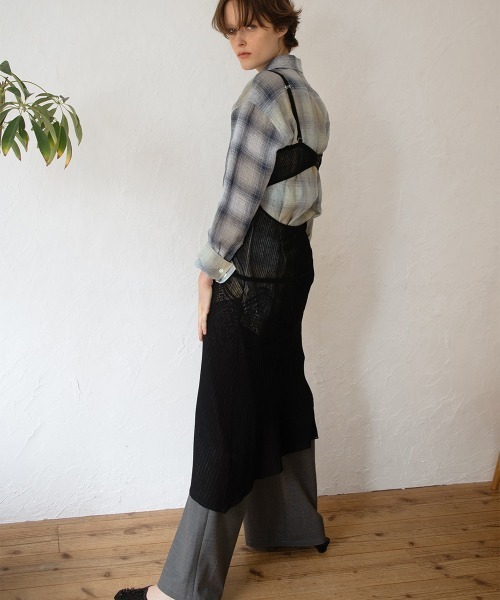 leinwande（ラインヴァンド）の「Combination Check Shirts / コンビネーションチェックシャツ（シャツ/ブラウス・レディース・ブルー/オレンジ・ONE SIZE）」の8枚目の写真