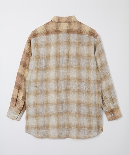 leinwande（ラインヴァンド）の「Combination Check Shirts / コンビネーションチェックシャツ（シャツ/ブラウス・レディース・ブルー/オレンジ・ONE SIZE）」の4枚目の写真