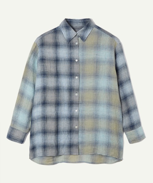 leinwande（ラインヴァンド）の「Combination Check Shirts / コンビネーションチェックシャツ（シャツ/ブラウス・レディース・ブルー/オレンジ・ONE SIZE）」の10枚目の写真