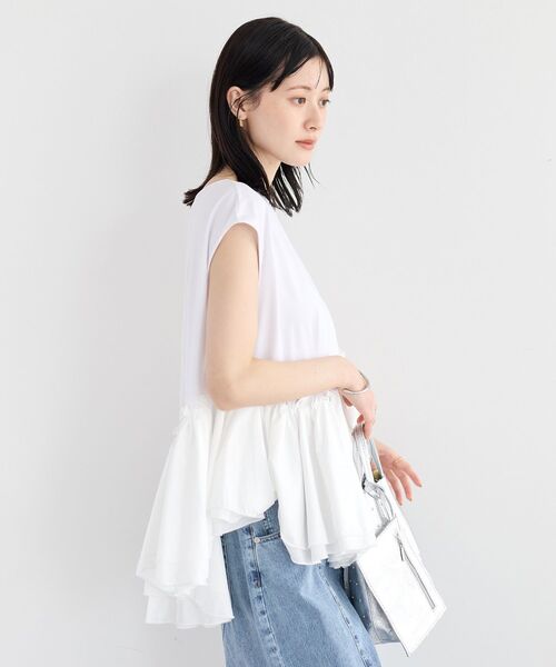 YECCA VECCA(イェッカヴェッカ)の「アシメペプラムカットソー(Tシャツ/カットソー・レディース・ブラック/その他7/オフホワイト・FREE)」の10枚目の写真