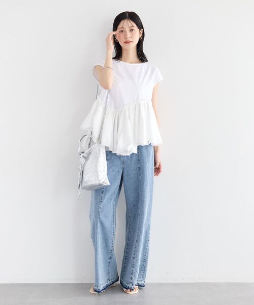 YECCA VECCA(イェッカヴェッカ)の「アシメペプラムカットソー(Tシャツ/カットソー・レディース・ブラック/その他7/オフホワイト・FREE)」の12枚目の写真