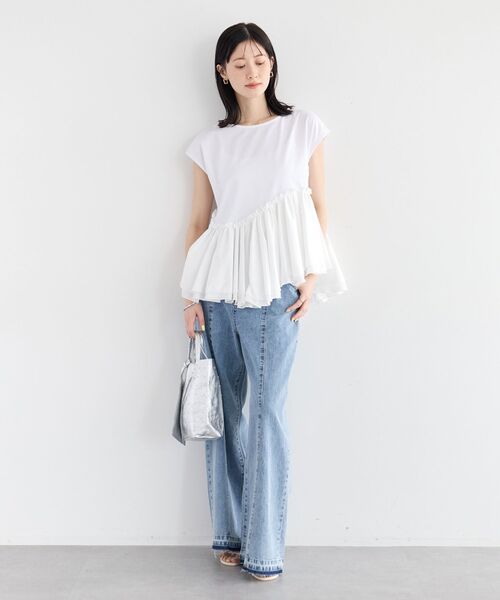 YECCA VECCA(イェッカヴェッカ)の「アシメペプラムカットソー(Tシャツ/カットソー・レディース・ブラック/その他7/オフホワイト・FREE)」の14枚目の写真