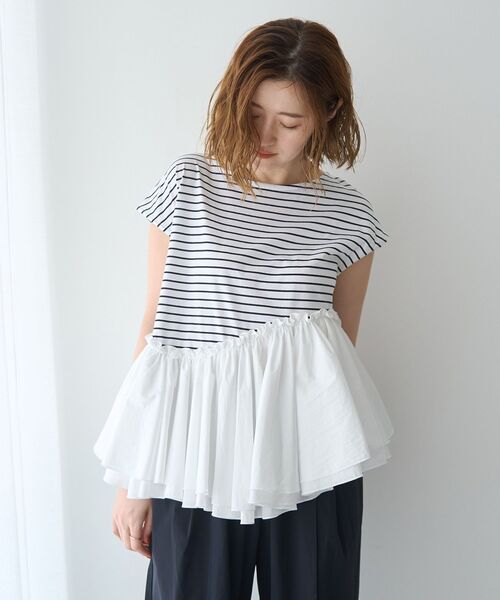 YECCA VECCA(イェッカヴェッカ)の「アシメペプラムカットソー(Tシャツ/カットソー・レディース・ブラック/その他7/オフホワイト・FREE)」の18枚目の写真