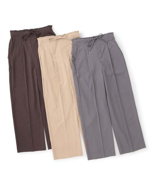 petit main LIEN（プティマインリアン）の「ワイドストレートイージーパンツ（その他パンツ・レディース・グレー/ダークブラウン/ベージュ・F）」の9枚目の写真