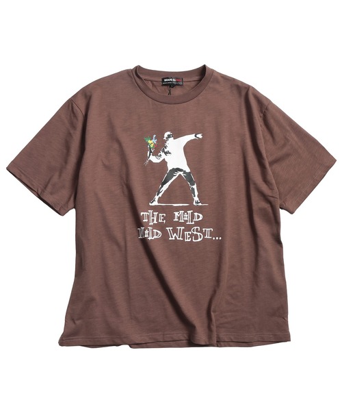 BRANDALISED(ブランダライズド)の「BRANDALISED (ブランダライズド) Tシャツ 半袖 バンクシー クルーネック カットソー Love is in the Air BR26SU04D12 ユニセックス(Tシャツ/カットソー・メンズ・ブラック/ブラウン/ホワイト・LL/L/M)」の14枚目の写真