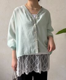 Jena espace merveilleux | 【伸縮性抜群◎】ヘムレースキャミソール(Tシャツ/カットソー)