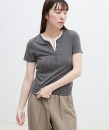 レイヤードライクヘンリーネックTシャツ