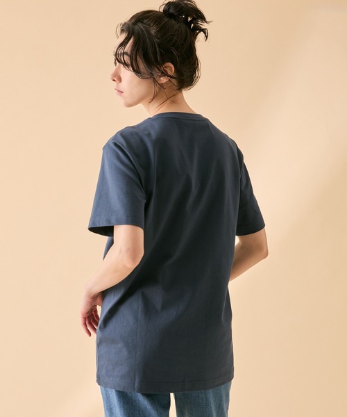 AIGLE（エーグル）の「オーガニックコットン ロゴプリント 半袖Tシャツ / ユニセックス（Tシャツ/カットソー・メンズ・ダークネイビー/グレー/ホワイト・M/S/XS/XL/L）」の22枚目の写真