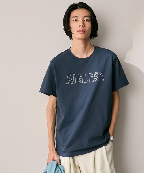 AIGLE（エーグル）の「オーガニックコットン ロゴプリント 半袖Tシャツ / ユニセックス（Tシャツ/カットソー・メンズ・ダークネイビー/グレー/ホワイト・M/S/XS/XL/L）」の15枚目の写真