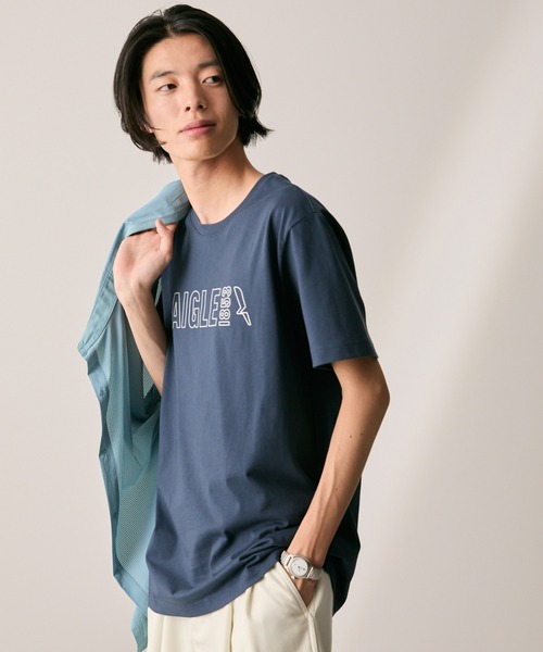 AIGLE（エーグル）の「オーガニックコットン ロゴプリント 半袖Tシャツ / ユニセックス（Tシャツ/カットソー・メンズ・ダークネイビー/グレー/ホワイト・M/S/XS/XL/L）」の16枚目の写真