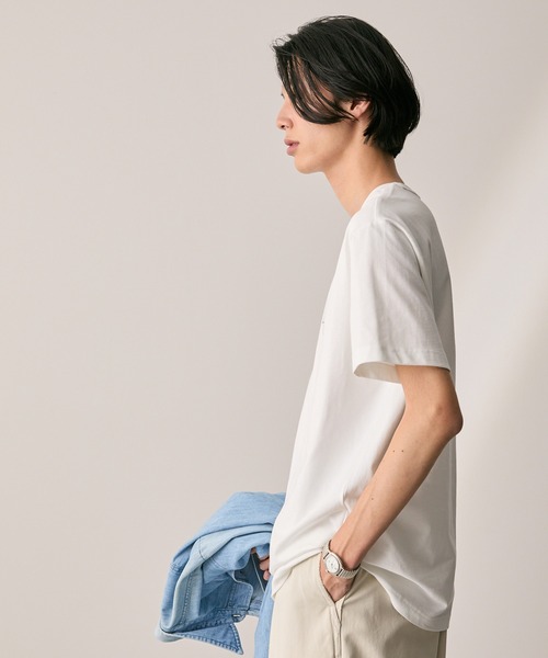 AIGLE（エーグル）の「オーガニックコットン ロゴプリント 半袖Tシャツ / ユニセックス（Tシャツ/カットソー・メンズ・ダークネイビー/グレー/ホワイト・M/S/XS/XL/L）」の10枚目の写真